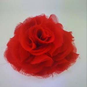 Woman's fashion accessory Red flower pin or brooch